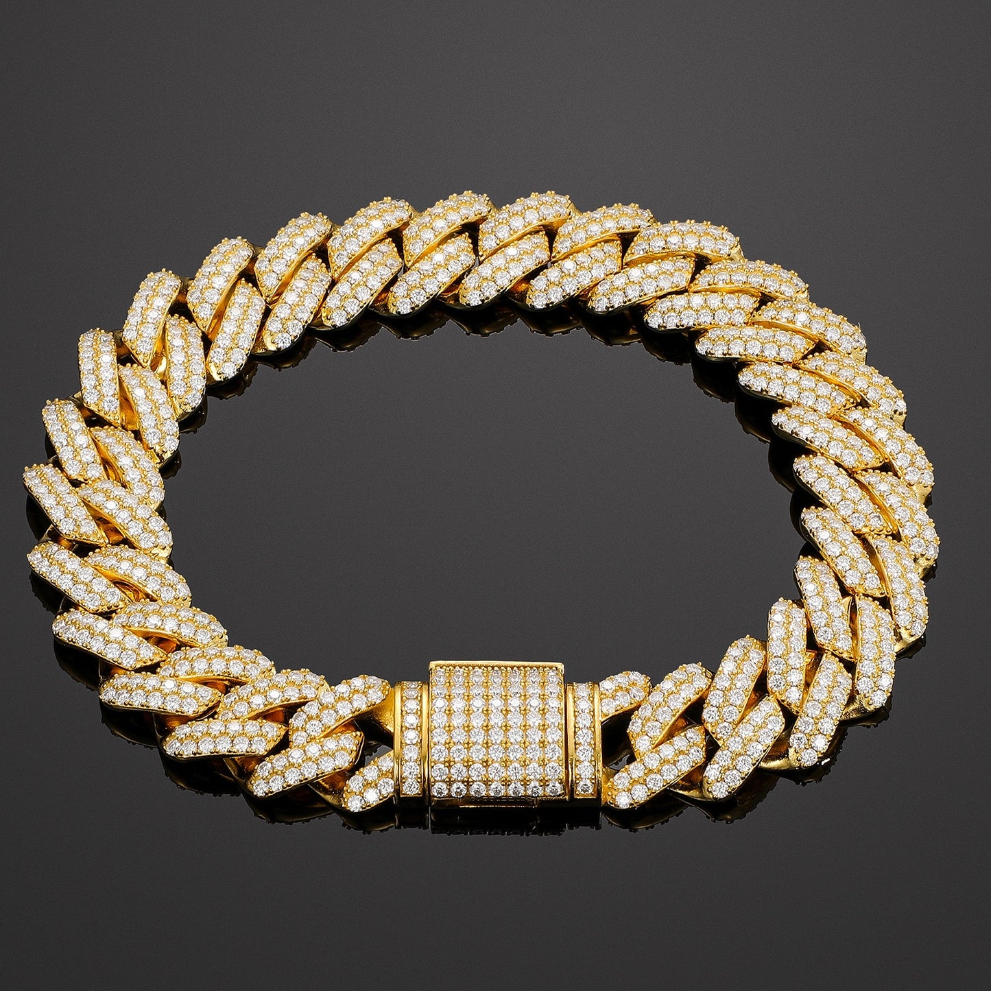 14mm VVS Moissanite & S925 Cuban Prong Link Bracelet - Different Drips