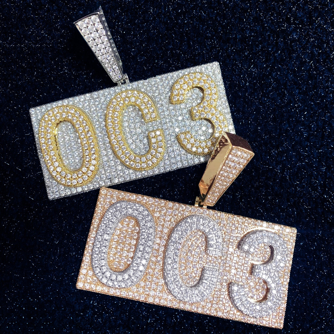 Layered Boxed Custom Letter Pendant - Different Drips