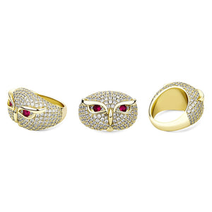 Round Pave Owl Ring - Different Drips