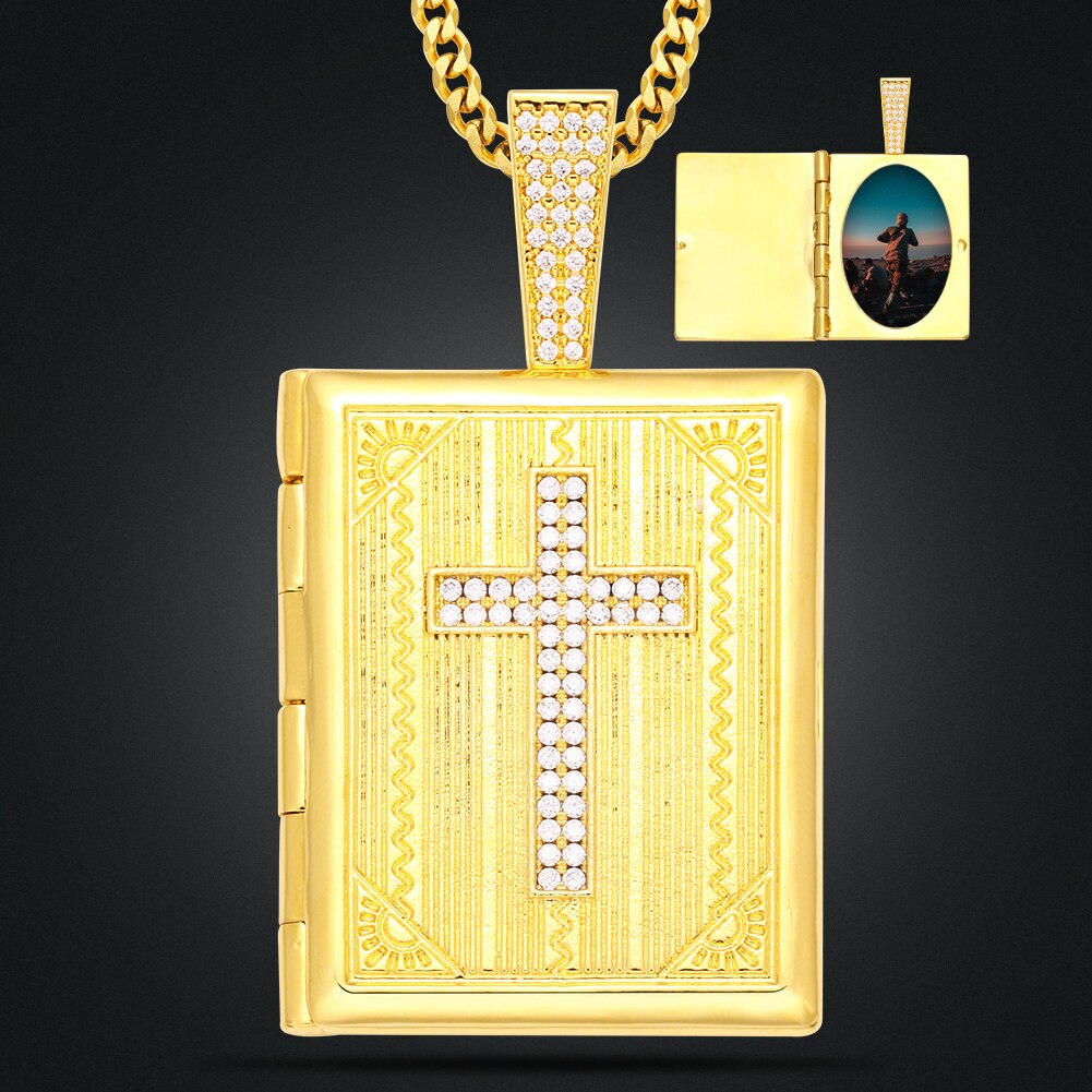 Holy Bible Book Custom Photo Pendant - Different Drips