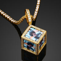 Thumbnail for 3D Cube Custom Photo Pendant - Different Drips