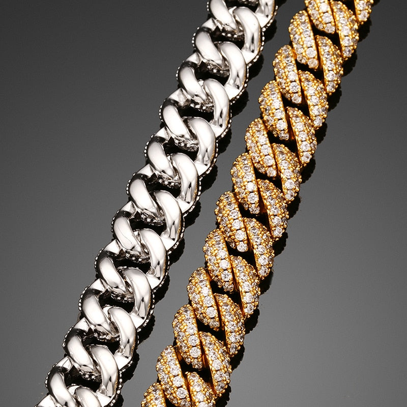 10mm VVS Moissanite & S925 Miami Cuban Link Chain - Different Drips