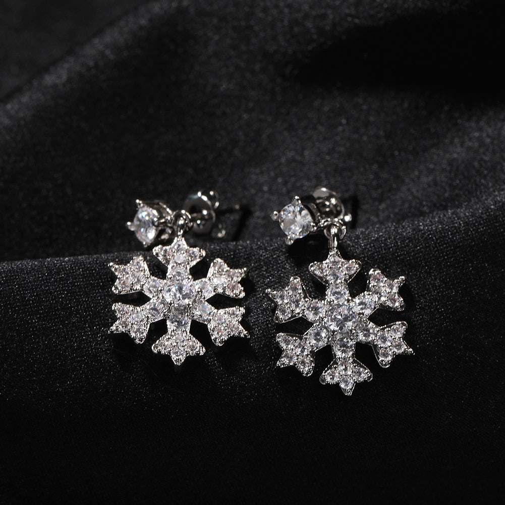 Snowflake Drop Stud Earrings - Different Drips