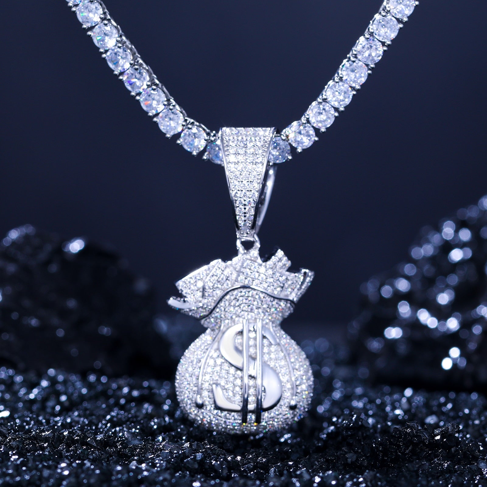 S925 Moissanite Money Bag Pendant - Different Drips