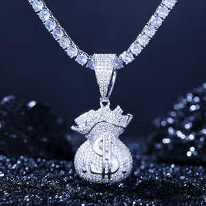 S925 Moissanite Money Bag Pendant - Different Drips