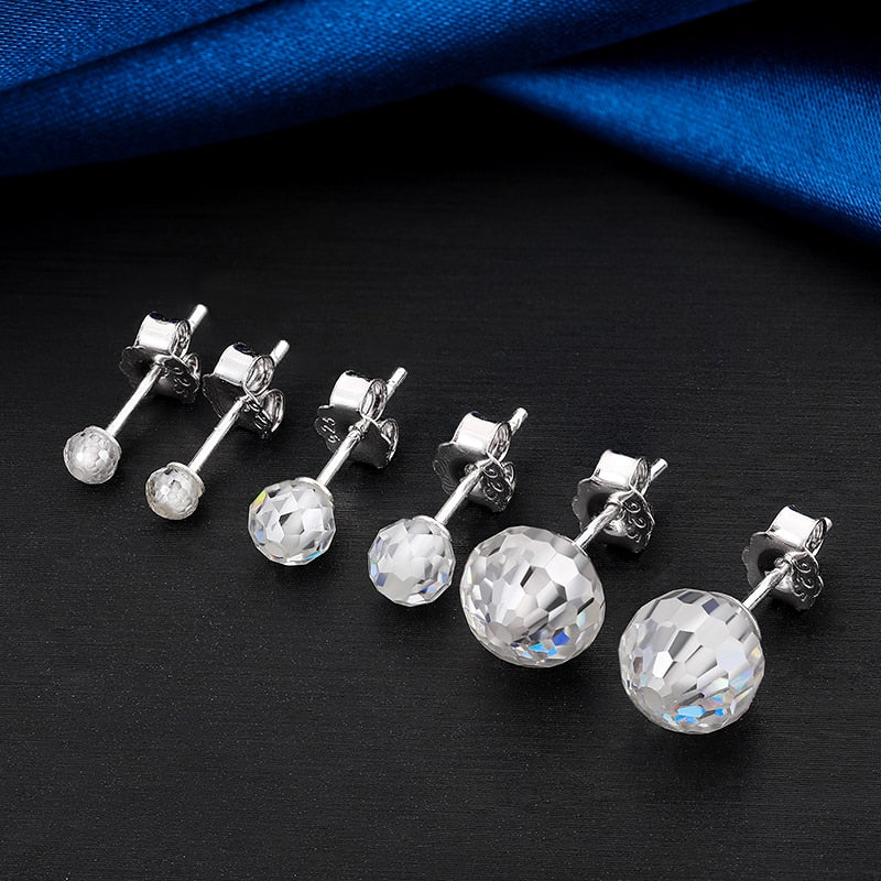 S925 Diamond Cut Ball Stud Earrings - Different Drips