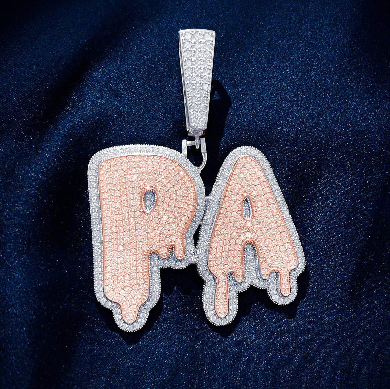 Layered Dripping Custom Letter Pendant - Different Drips