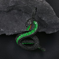 Thumbnail for Iced Out Black Snake Pendant - Different Drips