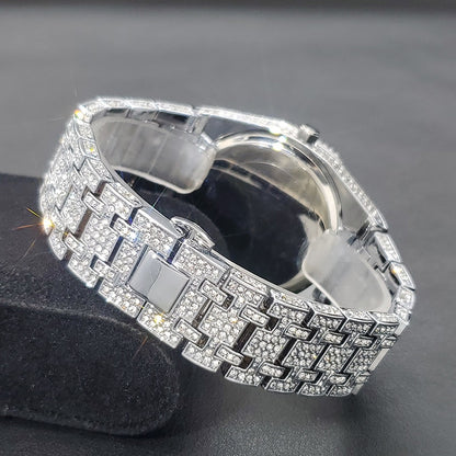 Iced Arabic Numeral Octagonal Watch - Different Drips