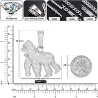 Thumbnail for S925 Moissanite Gorilla Pendant - Different Drips