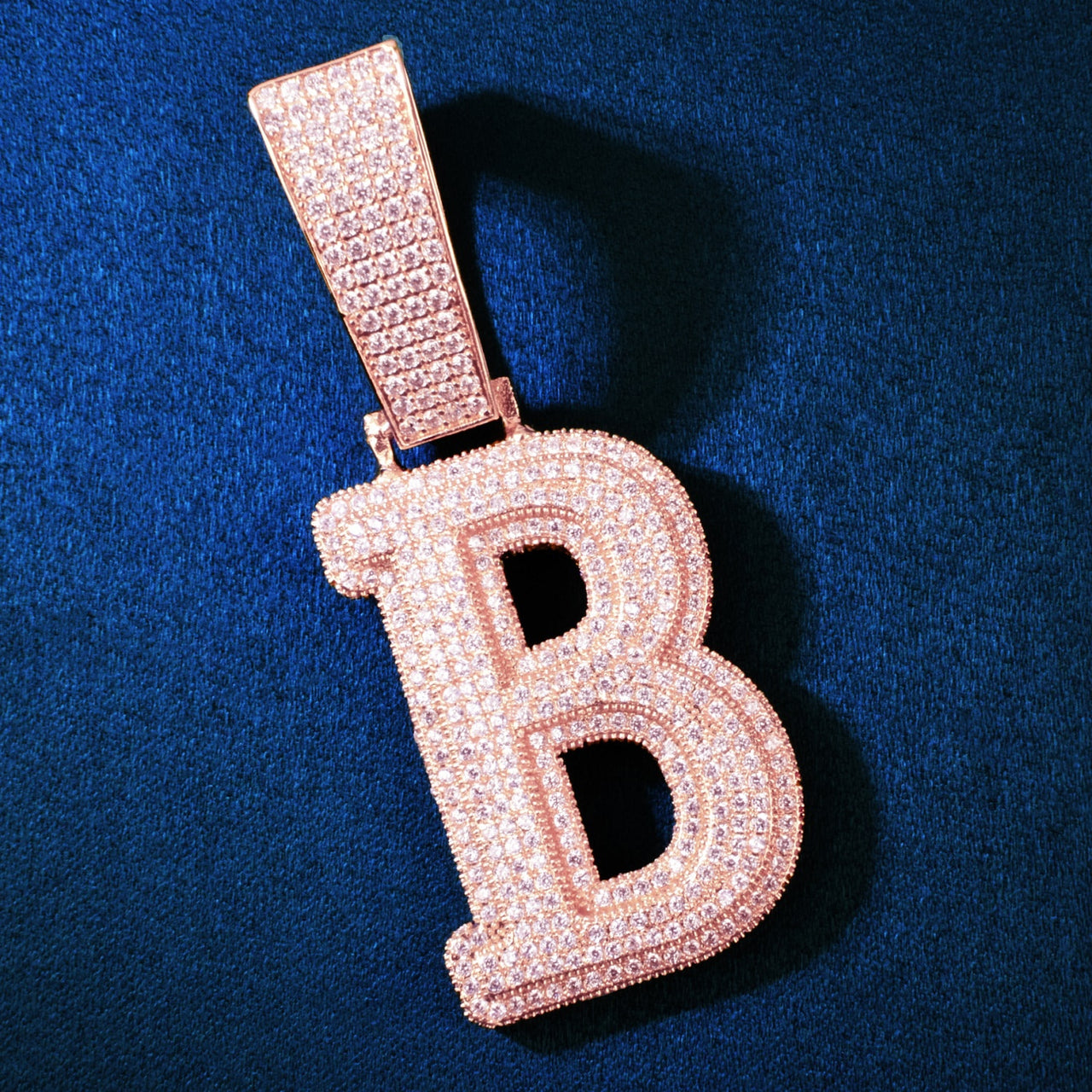 Layered Bold Custom Single Letter Pendant - Different Drips