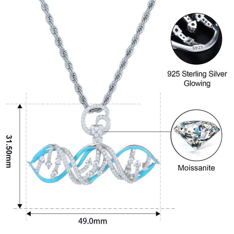 S925 Moissanite Glow In The Dark Good Genes Pendant - Different Drips
