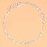 Thumbnail for Women's ZigZag Tennis Necklace - Different Drips