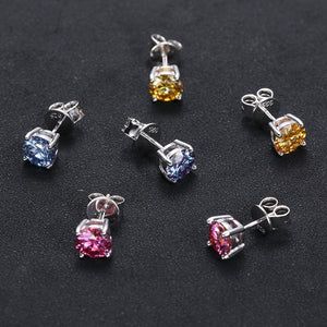 S925 Moissanite Multi-Color Stud Earrings - Different Drips