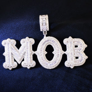 Baguette College Font Custom Letter Pendant - Different Drips