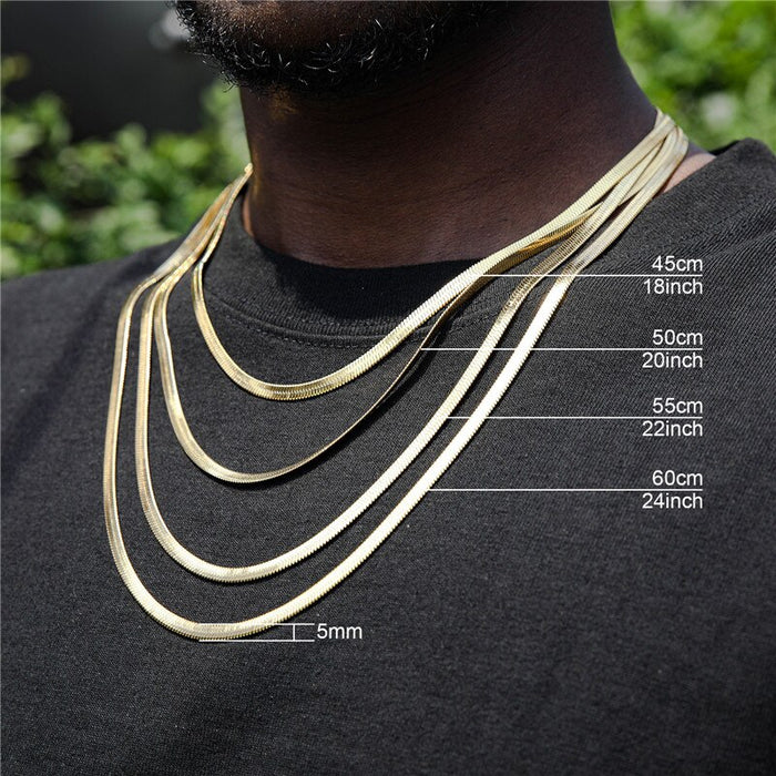 3-5mm Herringbone Chain - Different Drips
