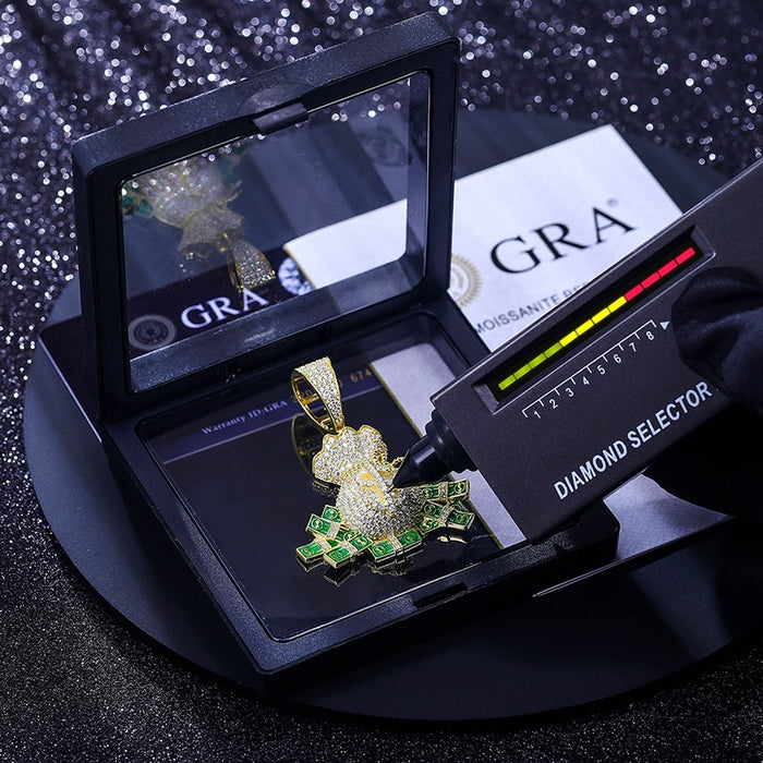 S925 Moissanite Money Bag Dollar Pendant - Different Drips