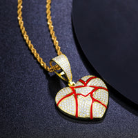 Thumbnail for S925 Moissanite Red Enamel Heart Pendant - Different Drips