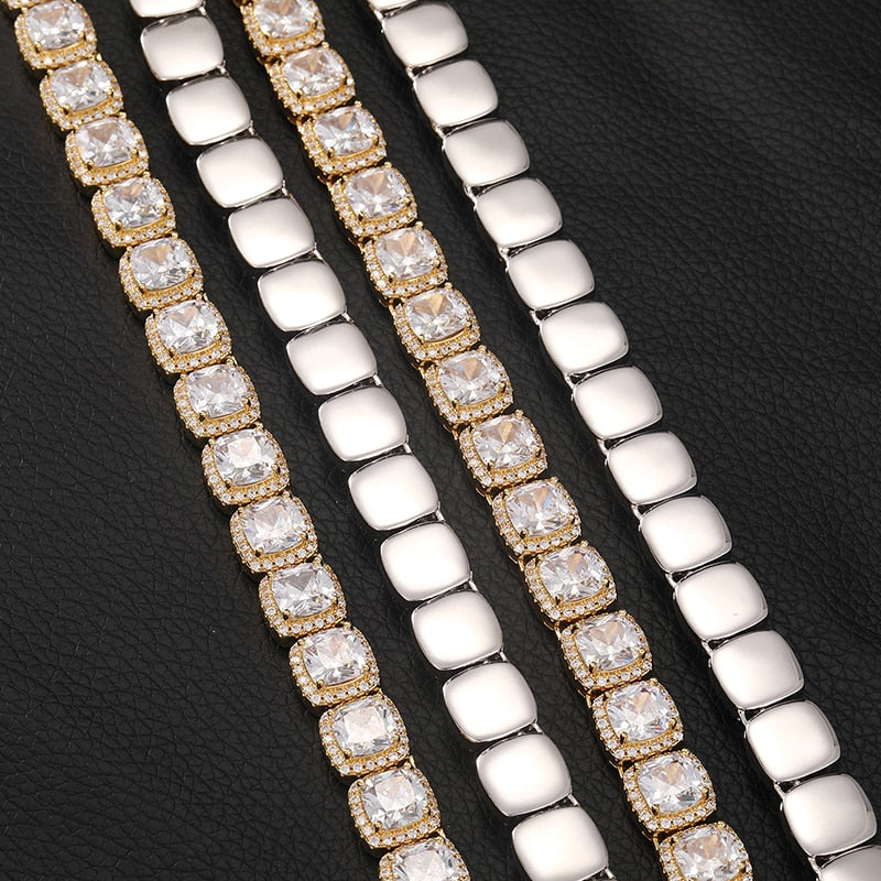 10mm Glacier VSS Moissanite & S925 Clustered Tennis Chain - Different Drips