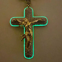 Thumbnail for Glow In The Dark Jesus Cross Pendant - Different Drips