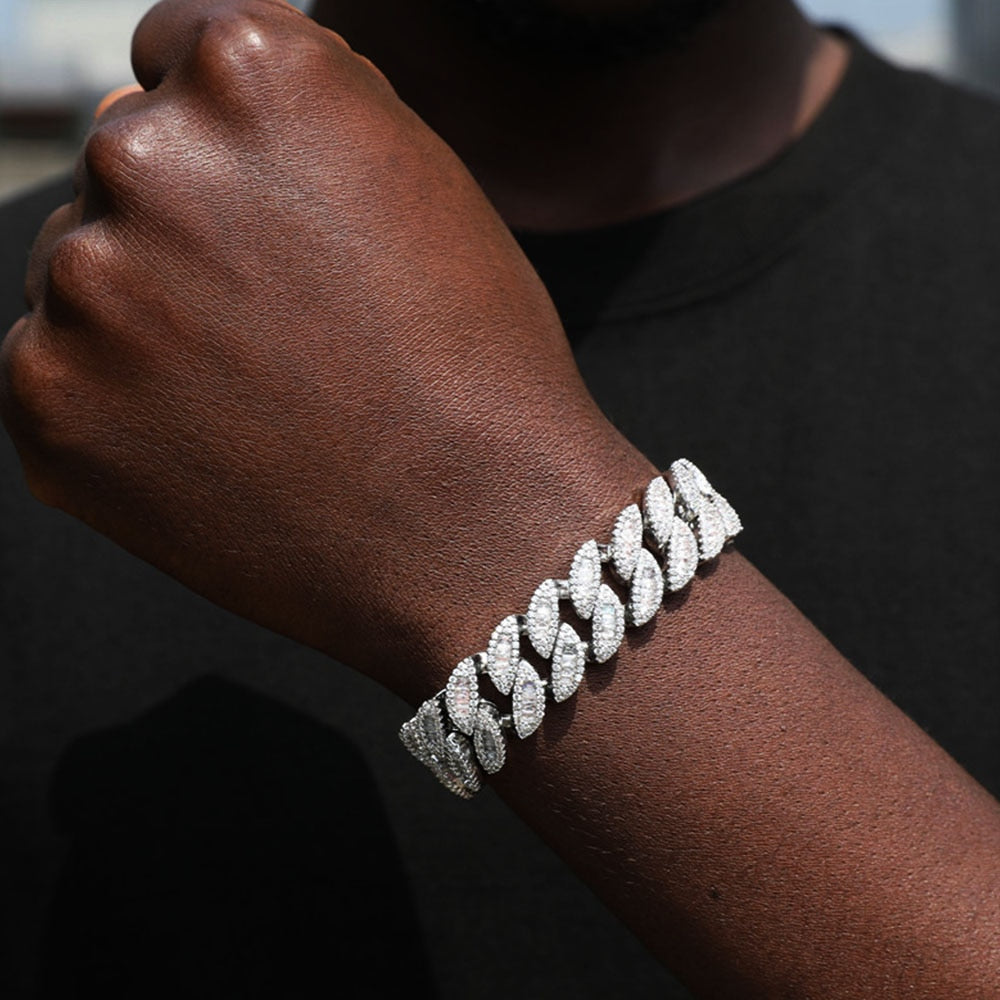 16mm Baguette Leaf Link Bracelet - Different Drips