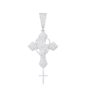 S925 Moissanite Praying Cross Pendant - Different Drips