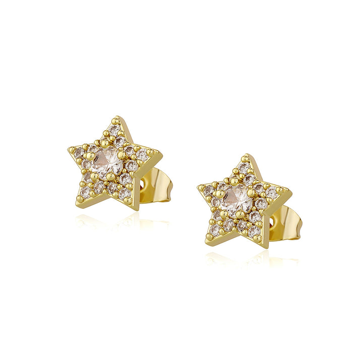 Iced Five Star Stud Earrings - Different Drips