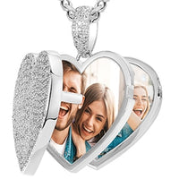 Thumbnail for Solid Custom Heart Locket Photo Pendant - Different Drips