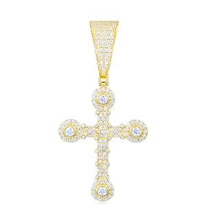 S925 Moissanite Clustered Cross Pendant - Different Drips