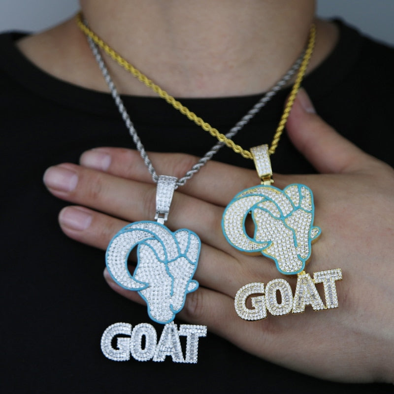 Iced Out Glow In The GOAT Pendant - Different Drips