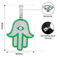 Thumbnail for S925 Moissanite Glow In The Dark Hasma Hand Pendant - Different Drips