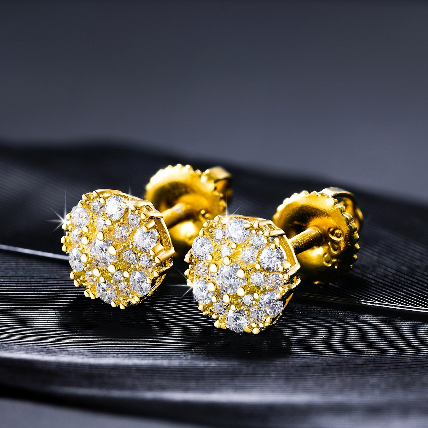 S925 Moissanite Clustered Stud Earrings - Different Drips