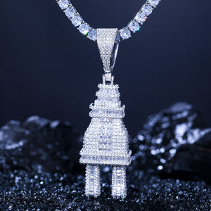 S925 Moissanite Baguette Plug Pendant - Different Drips