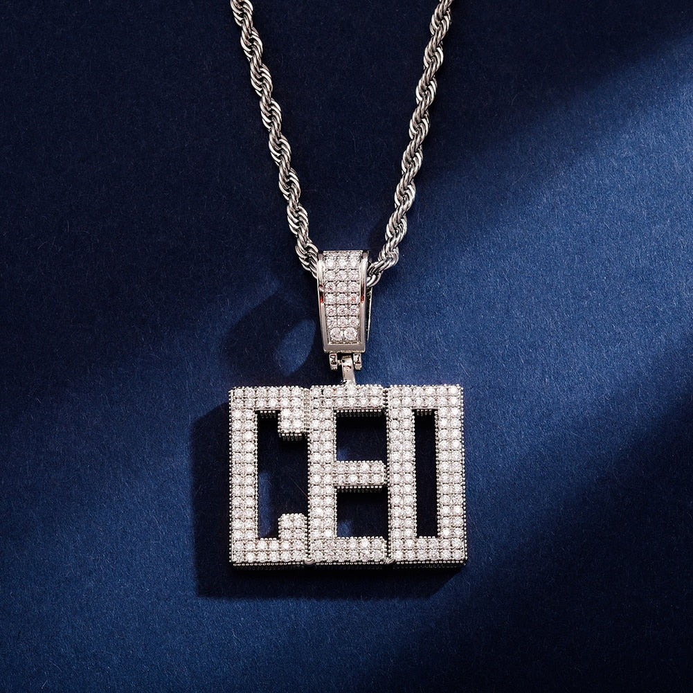 Bold Font Custom Letter Pendant - Different Drips