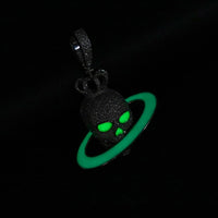 Thumbnail for S925 Moissanite Glow In The Dark Saturn Skull Pendant - Different Drips