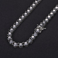 Thumbnail for S925 Moissanite 3-5mm Black Round Cut Tennis Chain - Different Drips