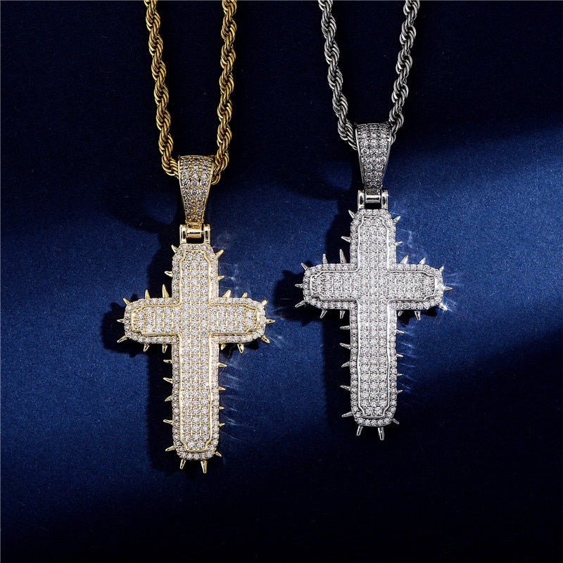 Spiked Cross Pendant - Different Drips