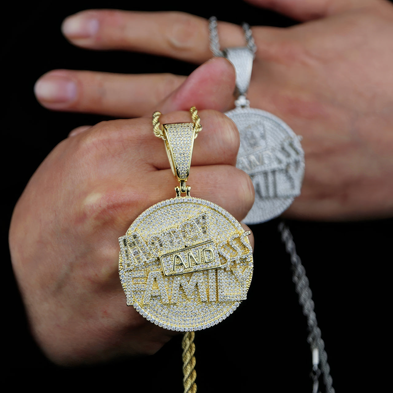 Iced Out Money And Family Pendant - Different Drips