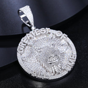 S925 Moissanite GOAT Head Circle Pendant - Different Drips