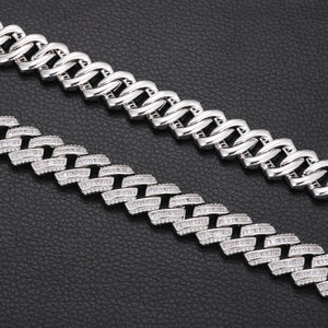 14mm S925 & VVS Moissanite Prong Cuban Link Chain - Different Drips