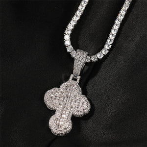 Cloud Baguette Cross Pendant - Different Drips