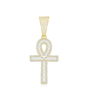 S925 Moissanite Ankh Cross Pendant - Different Drips