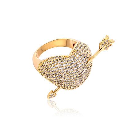 Heart & Arrow Paved Ring - Different Drips