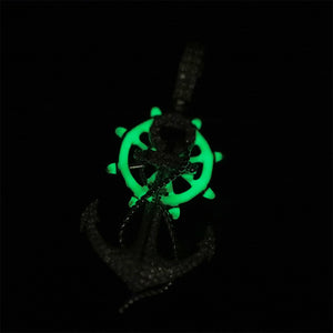 S925 Moissanite Glow In The Dark Anchor Pendant - Different Drips