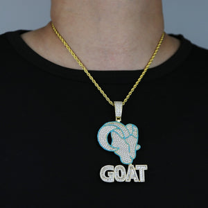 Iced Out Glow In The GOAT Pendant - Different Drips