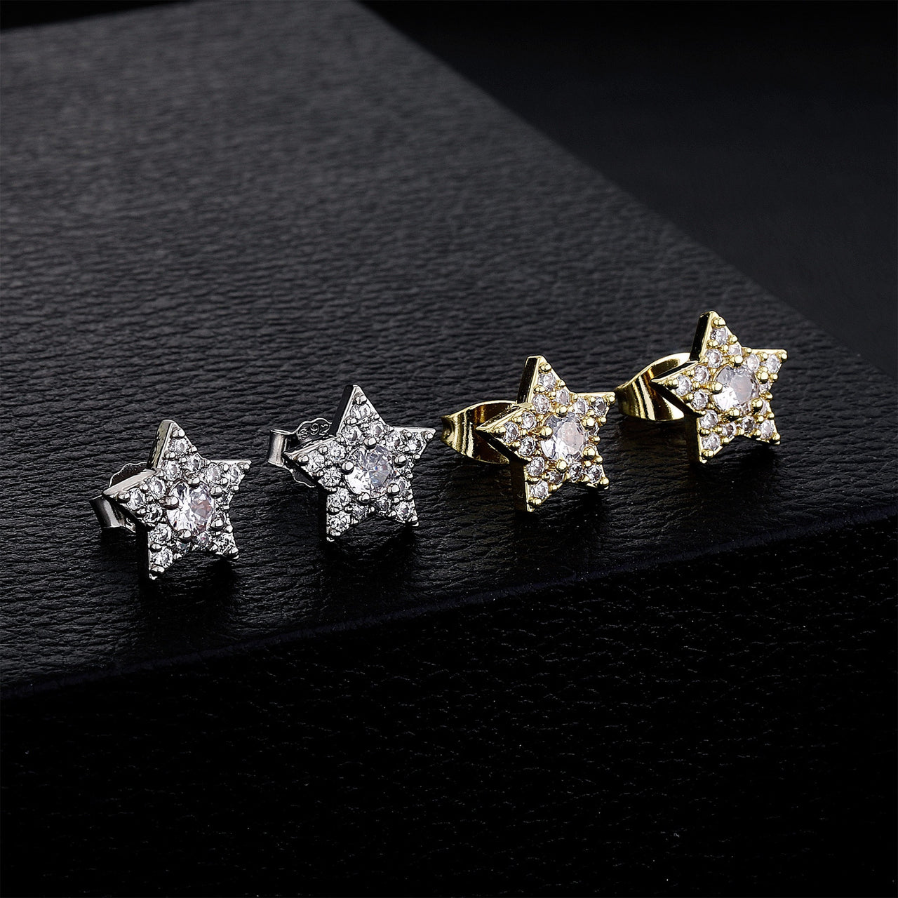 Iced Five Star Stud Earrings - Different Drips