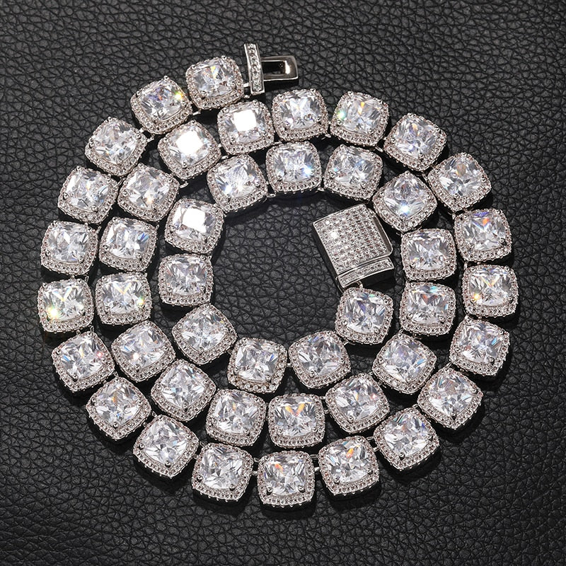 10mm Glacier VSS Moissanite & S925 Clustered Tennis Chain - Different Drips