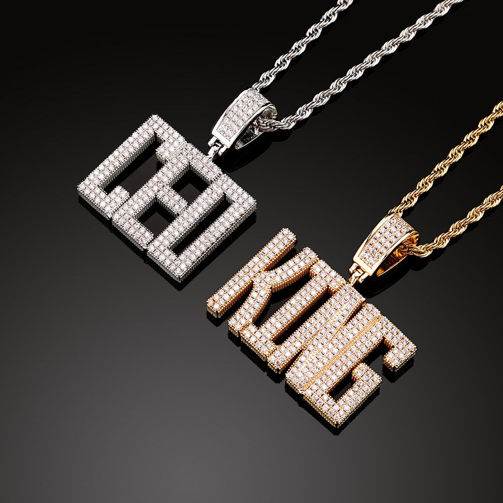 Bold Font Custom Letter Pendant - Different Drips