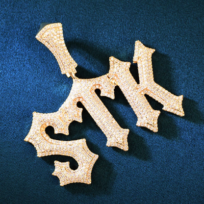 College Font Custom Letter Pendant - Different Drips