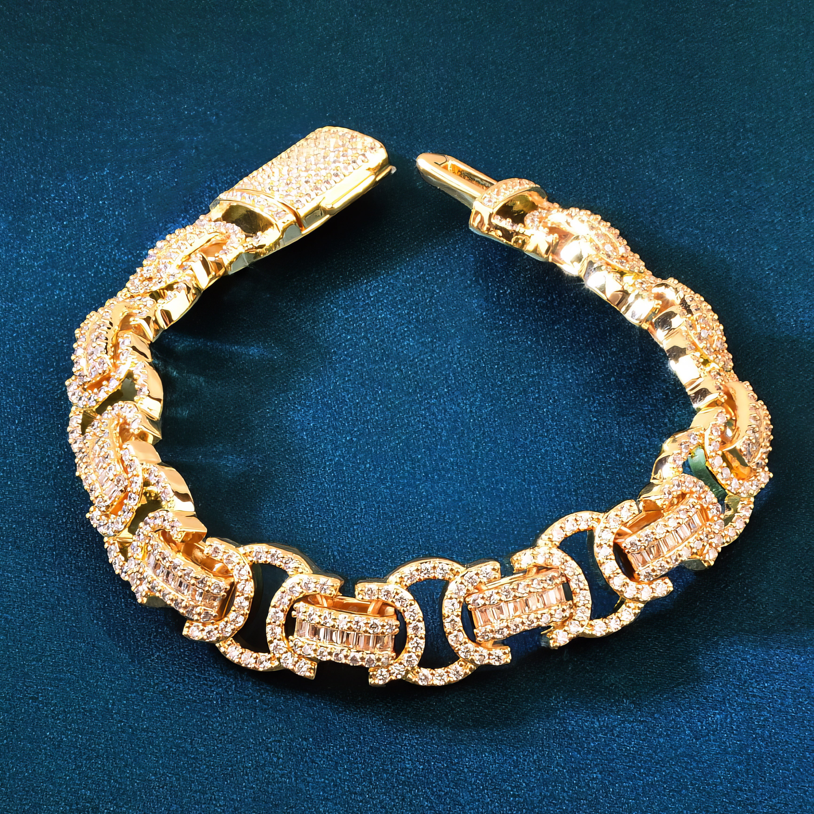 15mm Baguette Byzantine Bracelet - Different Drips